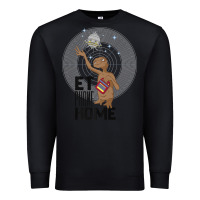 Black e.t. phone home spaceship flying away premium t shirt Premium Sweatshirt - linhVisuals