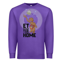 Purple e.t. phone home spaceship flying away premium t shirt Premium Sweatshirt - linhVisuals