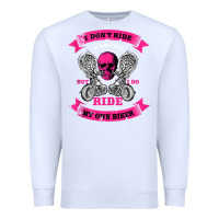 White biker gear motorcycle gifts biker chick i ride my biker tank top Premium Sweatshirt - linhVisuals