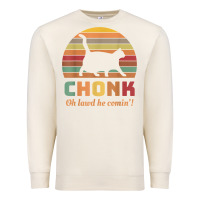 Sandshell chonk cat scale meme retro oh lawd he comin' memes t shirt Premium Sweatshirt - linhVisuals