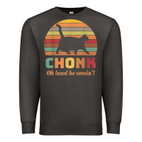 Smoke chonk cat scale meme retro oh lawd he comin' memes t shirt Premium Sweatshirt - linhVisuals