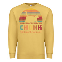 Antique Gold chonk cat scale meme retro oh lawd he comin' memes t shirt Premium Sweatshirt - linhVisuals