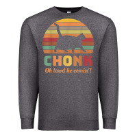 Charcoal Heather chonk cat scale meme retro oh lawd he comin' memes t shirt Premium Sweatshirt - linhVisuals
