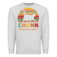 Dove Grey chonk cat scale meme retro oh lawd he comin' memes t shirt Premium Sweatshirt - linhVisuals