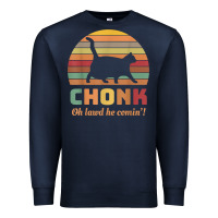 Navy chonk cat scale meme retro oh lawd he comin' memes t shirt Premium Sweatshirt - linhVisuals