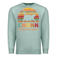 Seafoam chonk cat scale meme retro oh lawd he comin' memes t shirt Premium Sweatshirt - linhVisuals