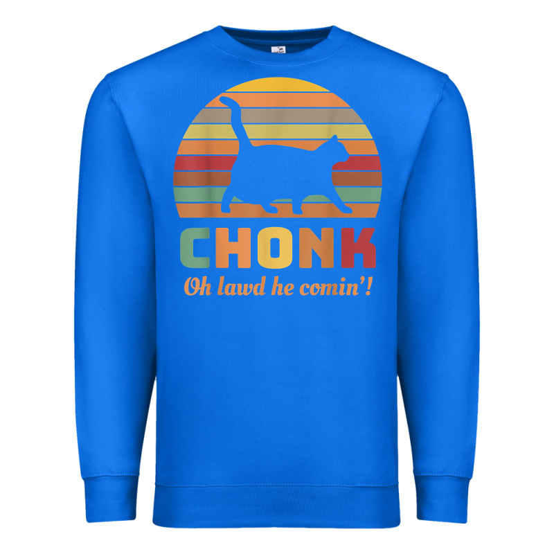 Chonk Cat Scale Meme Retro Oh Lawd He Comin' Memes T Shirt Premium Sweatshirt by linhVisuals | Teevron