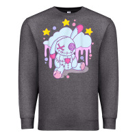 Charcoal Heather bunny pastel goth voodoo doll t shirt Premium Sweatshirt - linhVisuals