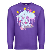 Purple bunny pastel goth voodoo doll t shirt Premium Sweatshirt - linhVisuals