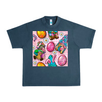 Midnight Navy Easter Gnomies Seamless Pattern Urban Heavy Tee - BundleAndBundleShop
