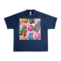 Navy Easter Gnomies Seamless Pattern Urban Heavy Tee - BundleAndBundleShop