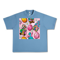 Pebble Blue Easter Gnomies Seamless Pattern Urban Heavy Tee - BundleAndBundleShop