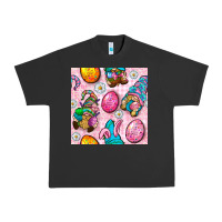 Pigment Black Easter Gnomies Seamless Pattern Urban Heavy Tee - BundleAndBundleShop