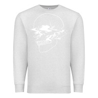 Oatmeal Heather creepy cool egirl eboy pastel goth vaporwave glitch skull sweatshirt Premium Sweatshirt - linhVisuals