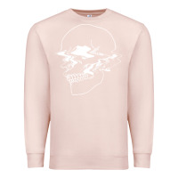 Pale Pink creepy cool egirl eboy pastel goth vaporwave glitch skull sweatshirt Premium Sweatshirt - linhVisuals