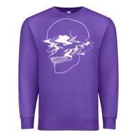 Purple creepy cool egirl eboy pastel goth vaporwave glitch skull sweatshirt Premium Sweatshirt - linhVisuals