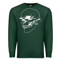 Sports Green creepy cool egirl eboy pastel goth vaporwave glitch skull sweatshirt Premium Sweatshirt - linhVisuals