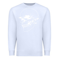 White creepy cool egirl eboy pastel goth vaporwave glitch skull sweatshirt Premium Sweatshirt - linhVisuals