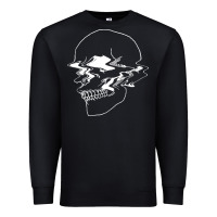 Black creepy cool egirl eboy pastel goth vaporwave glitch skull sweatshirt Premium Sweatshirt - linhVisuals