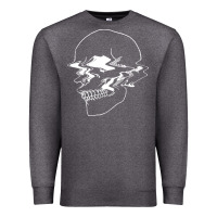 Charcoal Heather creepy cool egirl eboy pastel goth vaporwave glitch skull sweatshirt Premium Sweatshirt - linhVisuals