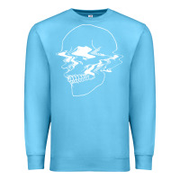 Ocean Blue creepy cool egirl eboy pastel goth vaporwave glitch skull sweatshirt Premium Sweatshirt - linhVisuals