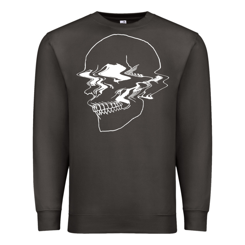 Creepy Cool Egirl Eboy Pastel Goth Vaporwave Glitch Skull Sweatshirt Premium Sweatshirt by linhVisuals | Teevron