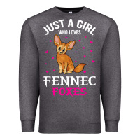 Charcoal Heather fennec fox just a girl who loves fennec foxes t shirt Premium Sweatshirt - linhVisuals