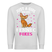 Dove Grey fennec fox just a girl who loves fennec foxes t shirt Premium Sweatshirt - linhVisuals