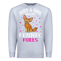 Heather Grey fennec fox just a girl who loves fennec foxes t shirt Premium Sweatshirt - linhVisuals