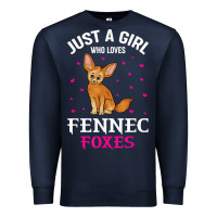 Navy fennec fox just a girl who loves fennec foxes t shirt Premium Sweatshirt - linhVisuals
