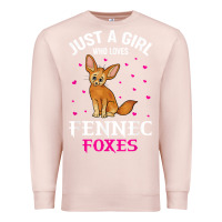 Pale Pink fennec fox just a girl who loves fennec foxes t shirt Premium Sweatshirt - linhVisuals