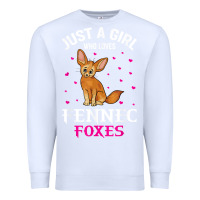 White fennec fox just a girl who loves fennec foxes t shirt Premium Sweatshirt - linhVisuals