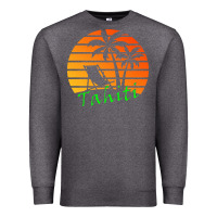 Charcoal Heather outdoor t  shirt tahiti retro vintage sunset t  shirt Premium Sweatshirt - linhVisuals