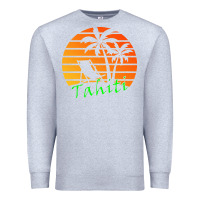 Heather Grey outdoor t  shirt tahiti retro vintage sunset t  shirt Premium Sweatshirt - linhVisuals