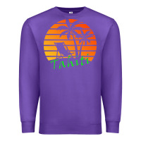 Purple outdoor t  shirt tahiti retro vintage sunset t  shirt Premium Sweatshirt - linhVisuals
