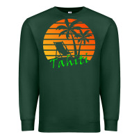 Sports Green outdoor t  shirt tahiti retro vintage sunset t  shirt Premium Sweatshirt - linhVisuals