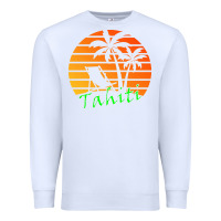 White outdoor t  shirt tahiti retro vintage sunset t  shirt Premium Sweatshirt - linhVisuals