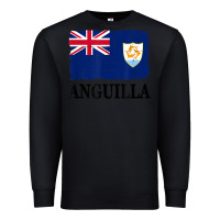 Black flag of anguilla   anguilla banner t shirt Premium Sweatshirt - linhVisuals