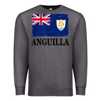 Charcoal Heather flag of anguilla   anguilla banner t shirt Premium Sweatshirt - linhVisuals