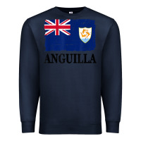Navy flag of anguilla   anguilla banner t shirt Premium Sweatshirt - linhVisuals