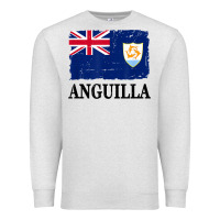 Oatmeal Heather flag of anguilla   anguilla banner t shirt Premium Sweatshirt - linhVisuals
