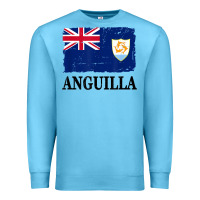 Ocean Blue flag of anguilla   anguilla banner t shirt Premium Sweatshirt - linhVisuals