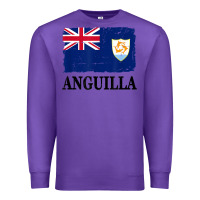 Purple flag of anguilla   anguilla banner t shirt Premium Sweatshirt - linhVisuals