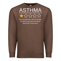 Chestnut funny asthma awareness one star rating inhaler wheezy breath t shirt Premium Sweatshirt - linhVisuals