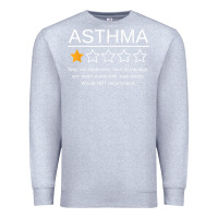 Heather Grey funny asthma awareness one star rating inhaler wheezy breath t shirt Premium Sweatshirt - linhVisuals