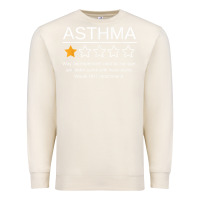 Sandshell funny asthma awareness one star rating inhaler wheezy breath t shirt Premium Sweatshirt - linhVisuals