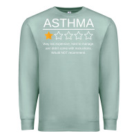 Seafoam funny asthma awareness one star rating inhaler wheezy breath t shirt Premium Sweatshirt - linhVisuals