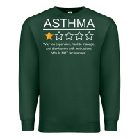 Sports Green funny asthma awareness one star rating inhaler wheezy breath t shirt Premium Sweatshirt - linhVisuals