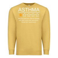 Antique Gold funny asthma awareness one star rating inhaler wheezy breath t shirt Premium Sweatshirt - linhVisuals