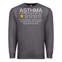 Charcoal Heather funny asthma awareness one star rating inhaler wheezy breath t shirt Premium Sweatshirt - linhVisuals